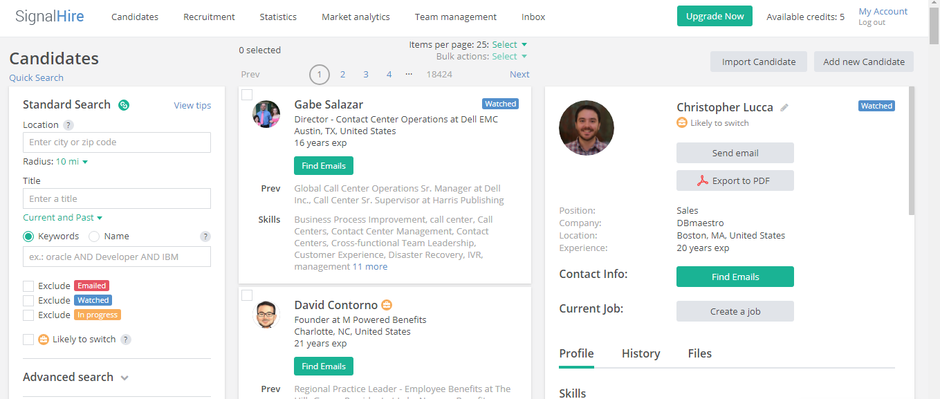 SignalHire Candidates